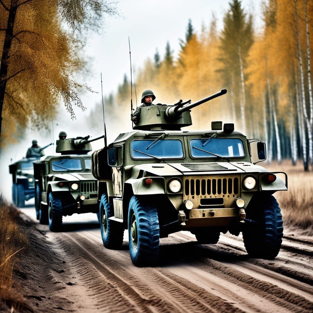 Russian Motorized Rifle Platoon in Autumn Forest