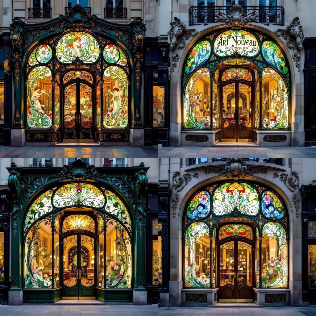 Art Nouveau Storefront With Intricate Details