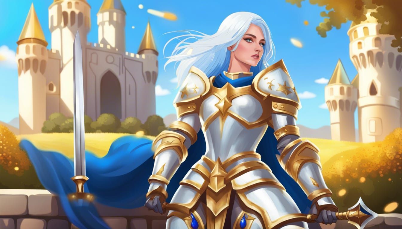 Noble Knight with Magical Powers and Golden Armor