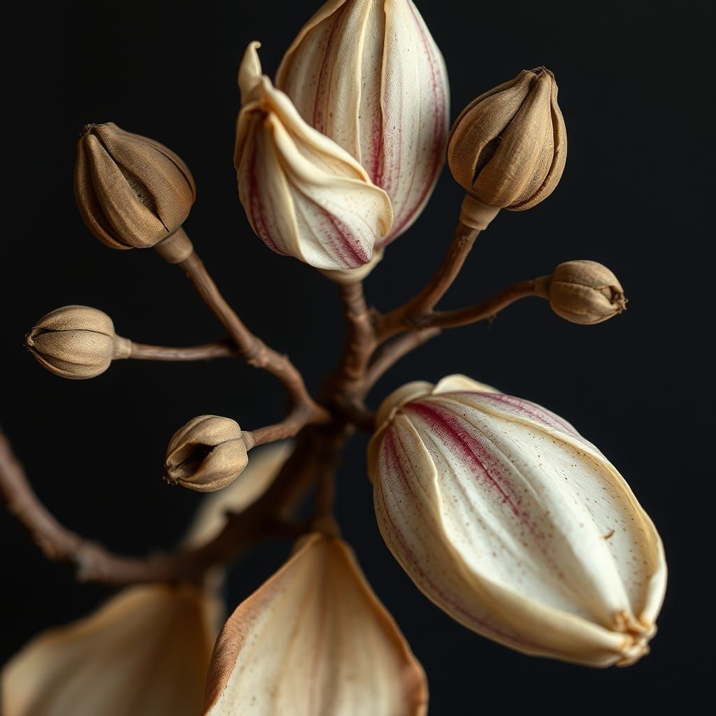 Botanical Art of Dried Magnolia and Ferns