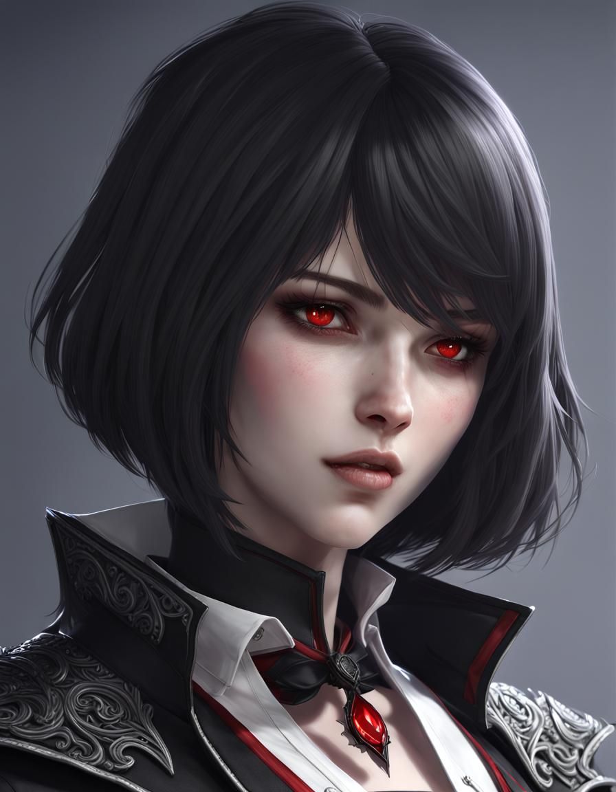 Vampiress Portrait in Anime Style