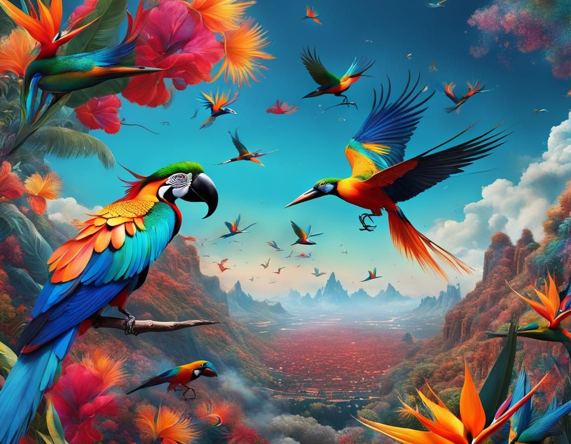 Birds of Paradise Flight: Digital Matte Painting