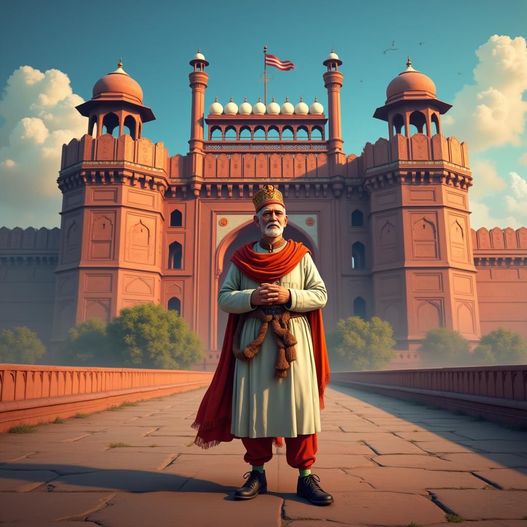 Lal Bahadur Shastri at Red Fort: Fantasy Concept Art