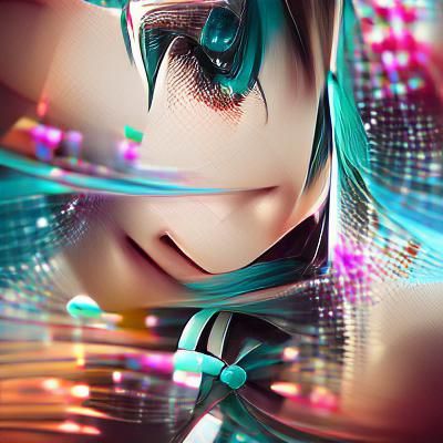 Vibrant Hatsune Miku Digital Illustration