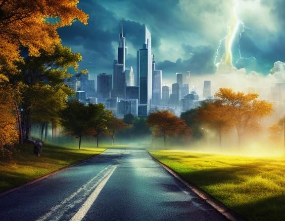 Girl and Dog in Oz Tornado, as 3D Anime