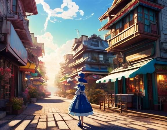 Girl and Dog in Oz: 3D Anime Art