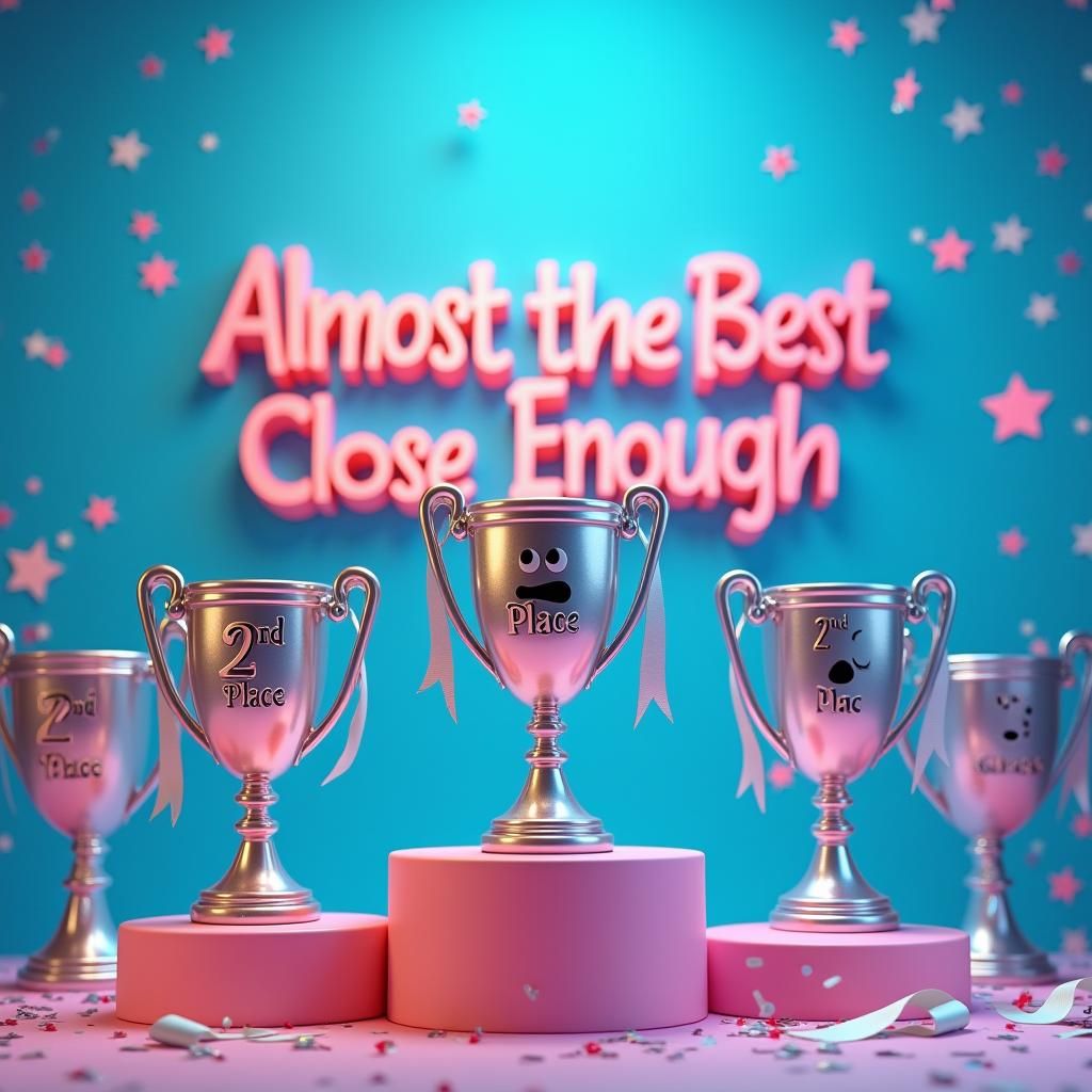 Humorous 2nd Place YouTube Banner in 3D Style