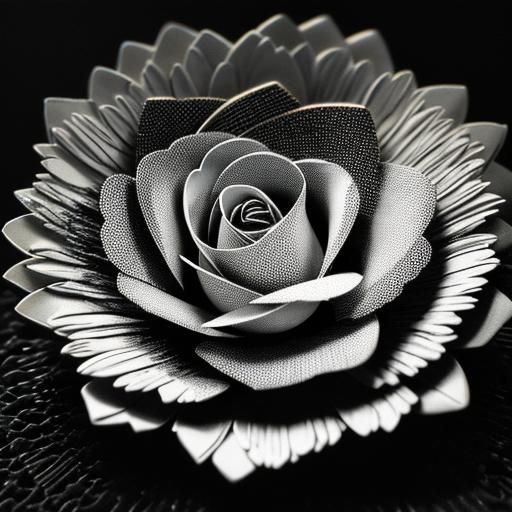 Hyperrealistic Newspaper Flower Sculpture