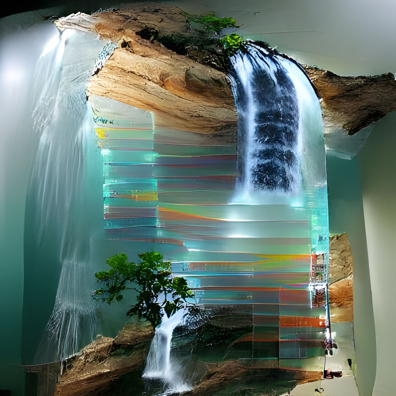 Ethereal Transparent Waterfall