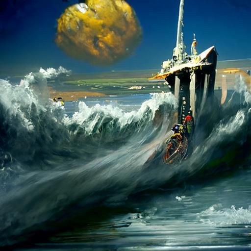 Dramatic Rocket Launch Oil Painting by Gurney