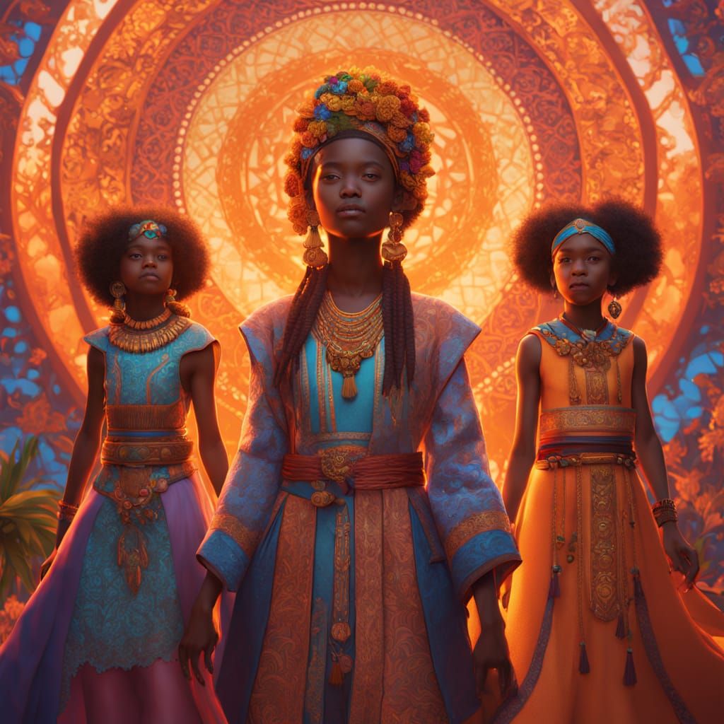 Diverse Unity Circle in Vibrant Concept Art