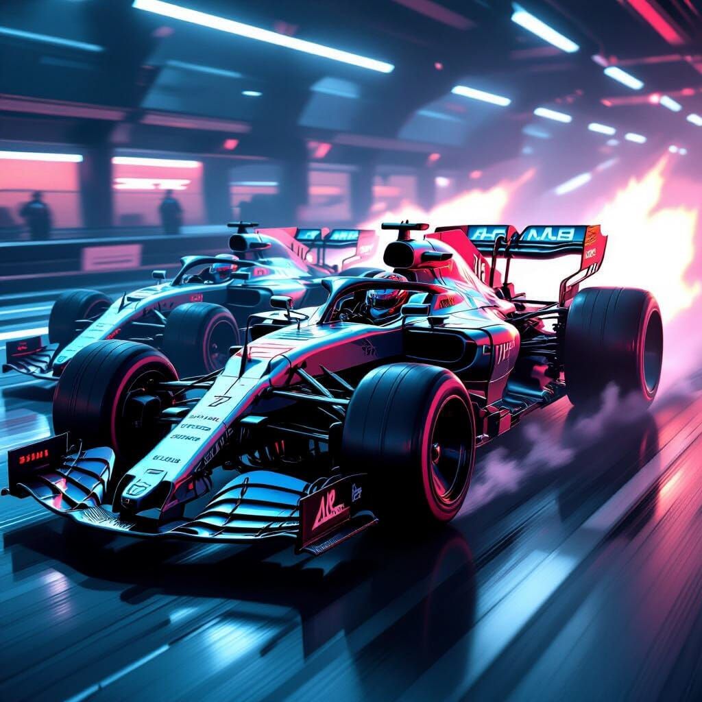 Futuristic F1 Race Car Fusion with Jet Engines