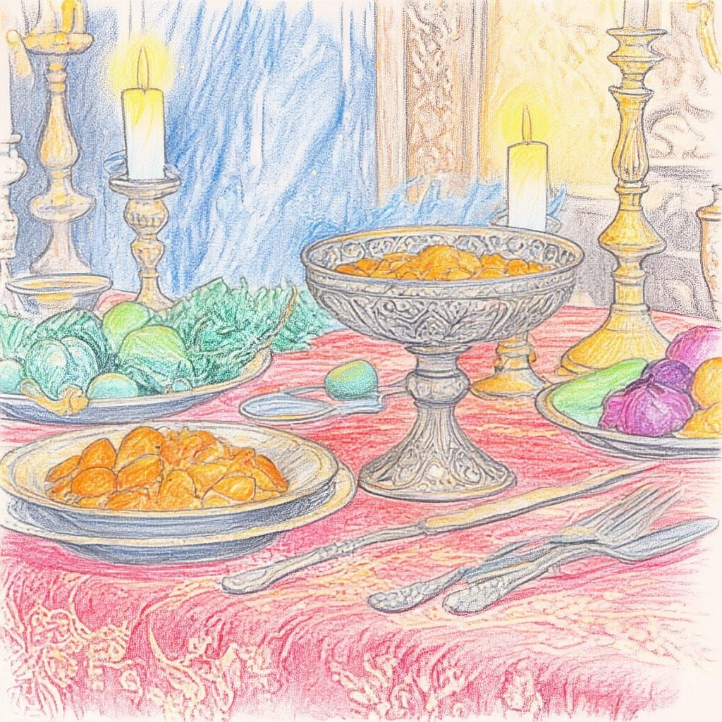 Colored Pencil Sketch with Graphite Traces