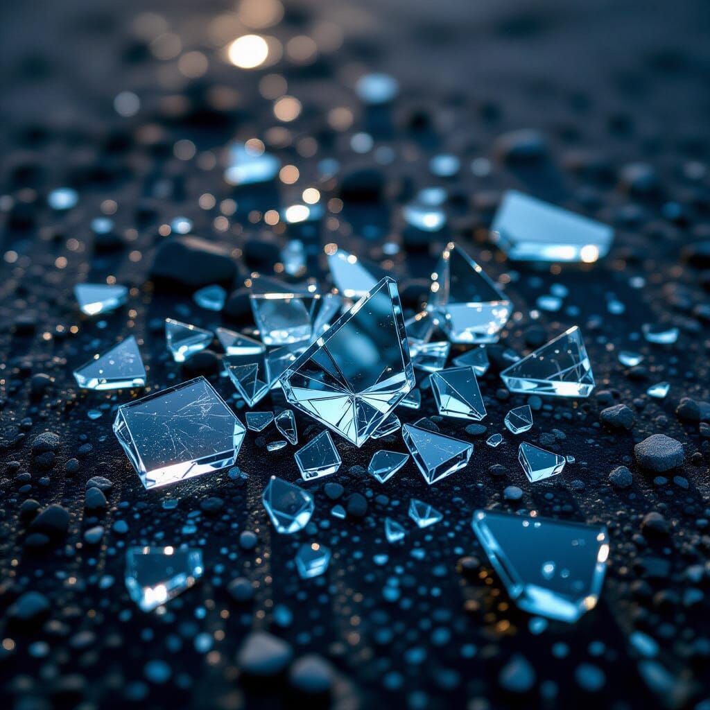 Shattered Glass Shards in a Modern Aesthetic