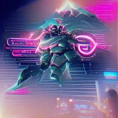 Gusion, God of Honor, in Synthwave Neon Style