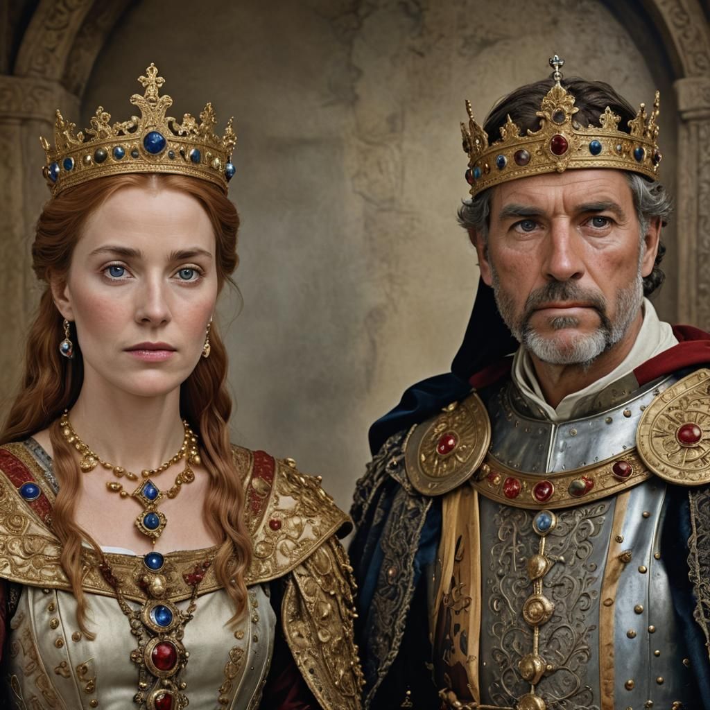 Medieval Royalty Portrait in Hyperrealistic Style