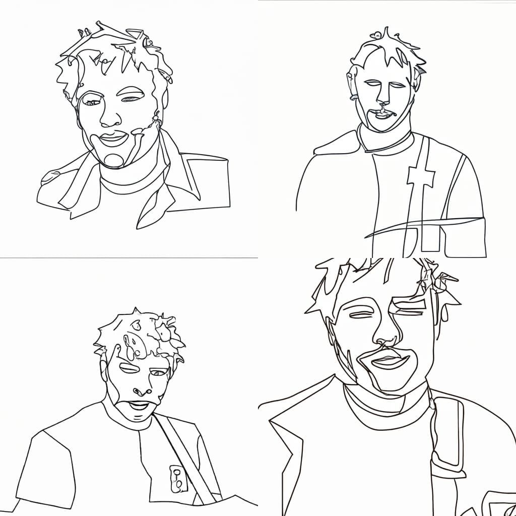 Line art of Ed Sheeran