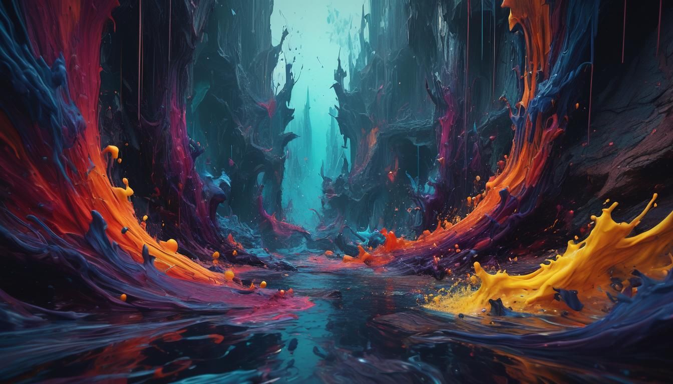 Abstract Fantasy Concept Art in Detailed Matte Painting