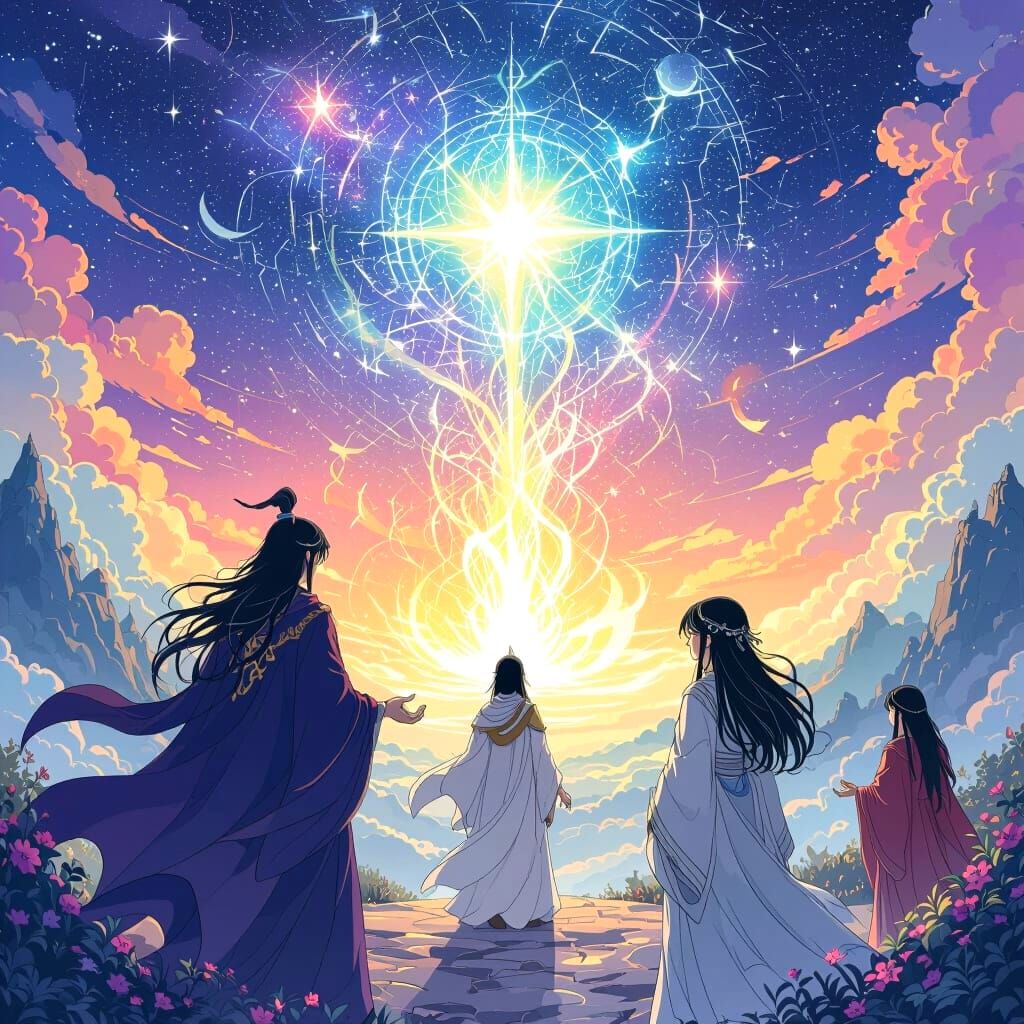 Stardust Spirits in Anime Style