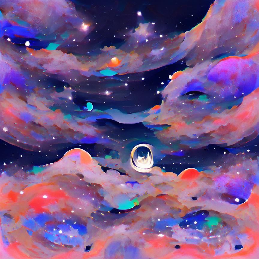 Dreamy Lunarscape: Moon in Space