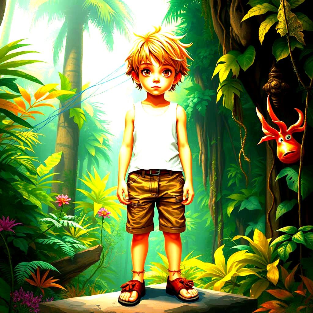 Jungle Explorer in Exotic Greenery