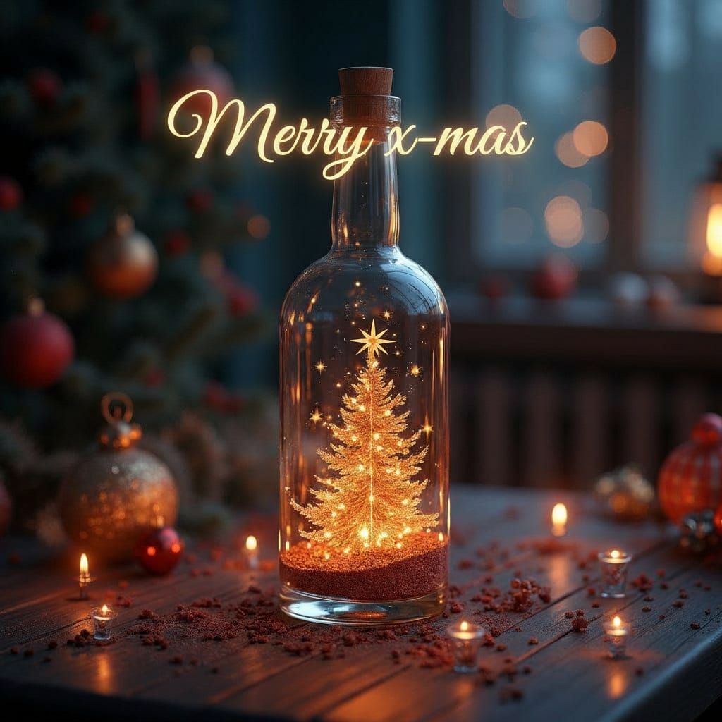 Christmas Star in a Bottle: Matte Painting