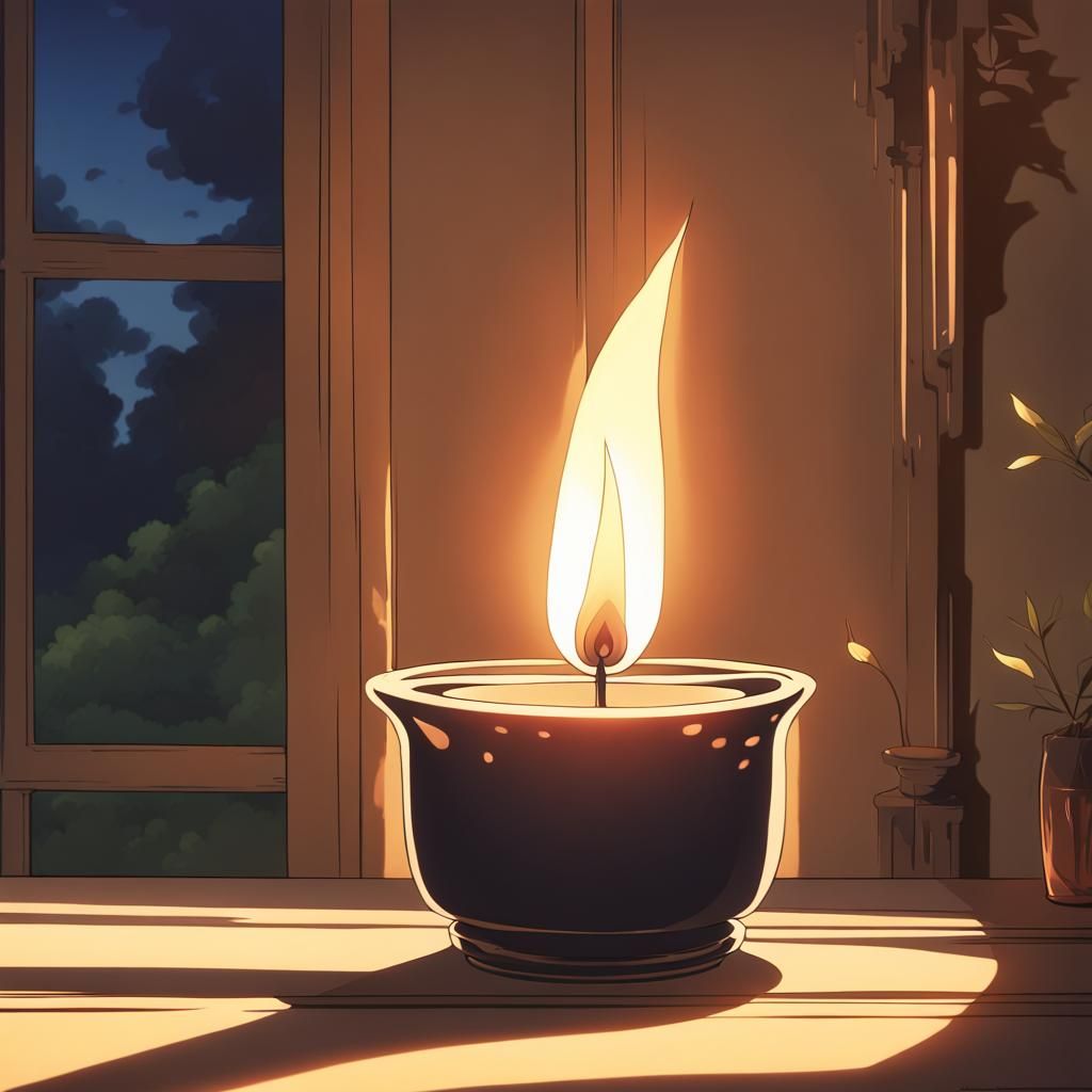 Indian or Japanese Gentle lamp light.