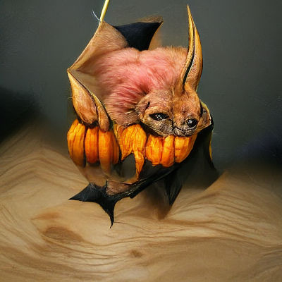 Realistic Demon Pumpkin Bat Creature