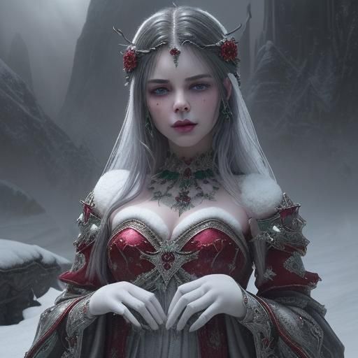 Snowman with Ruby Eyes, Emerald Mouth