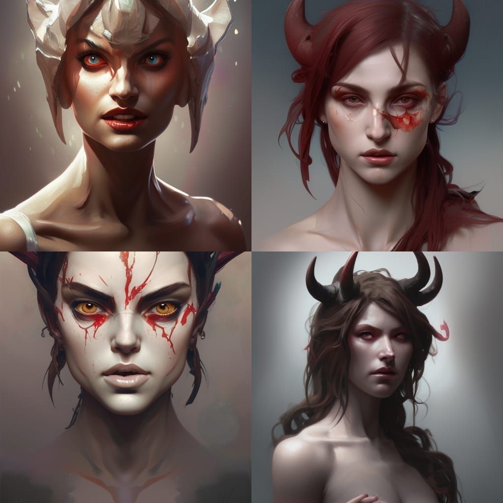 Detailed Female Devil Portrait in Unreal Engine 5