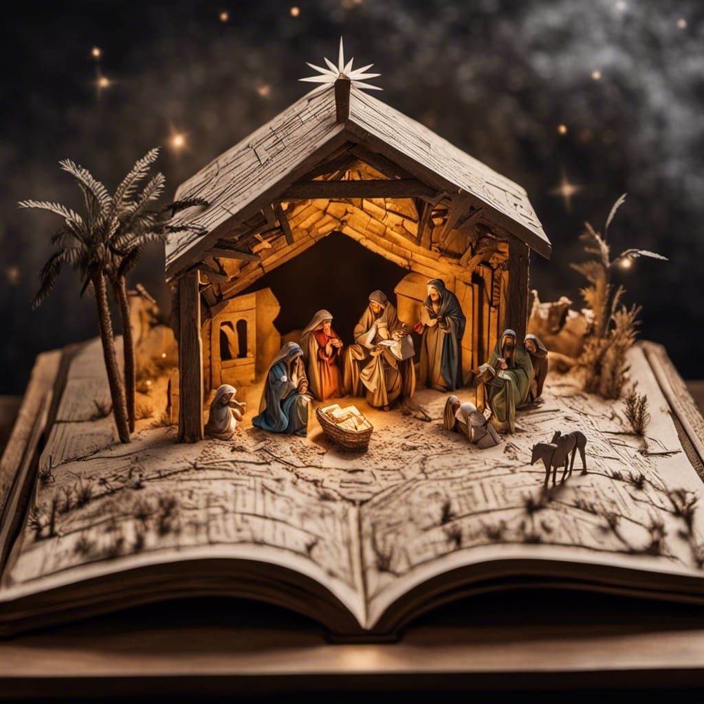 Pop-Up Book Nativity Scene in HDR