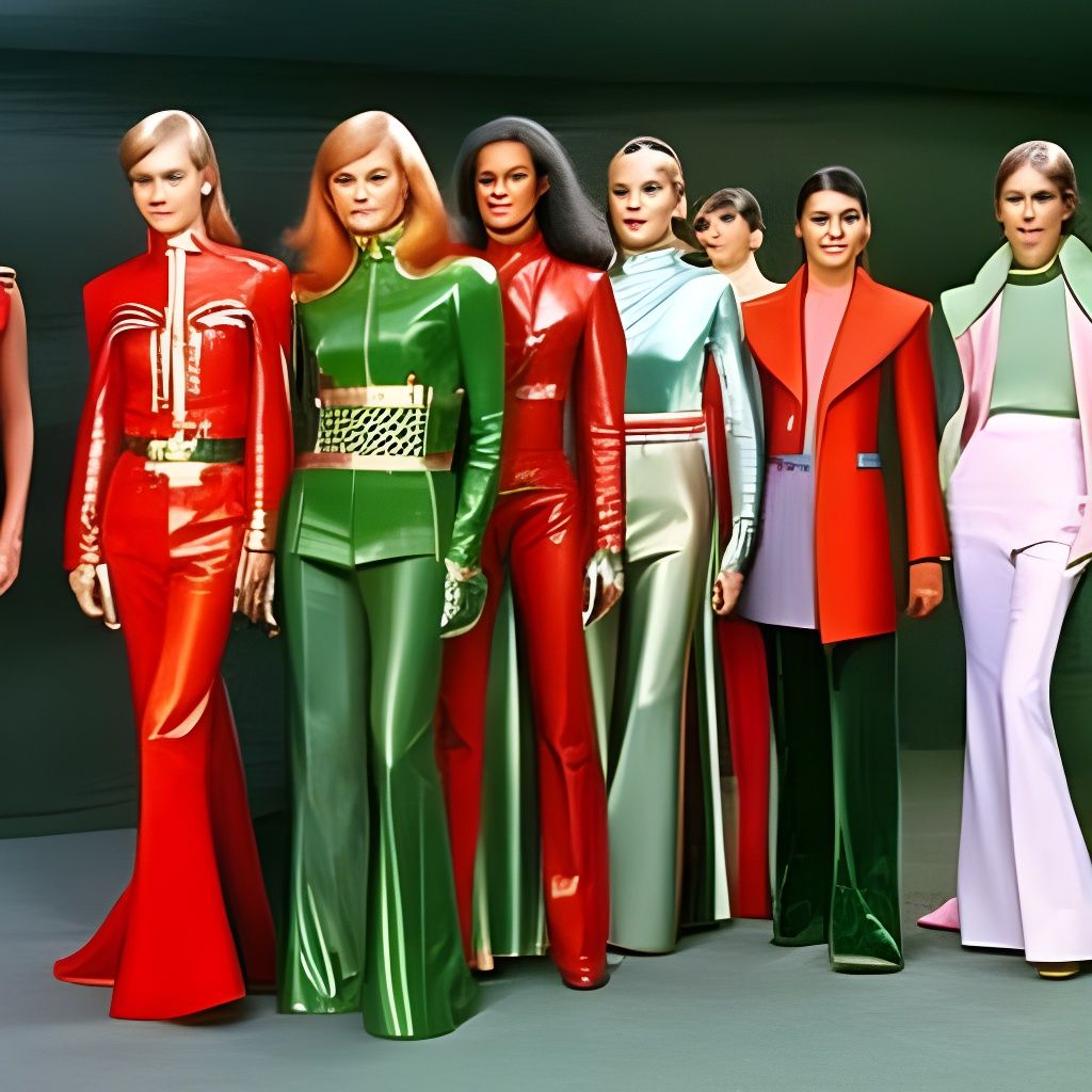 Futuristic 1970s Fashion: Detailed Realistic Design