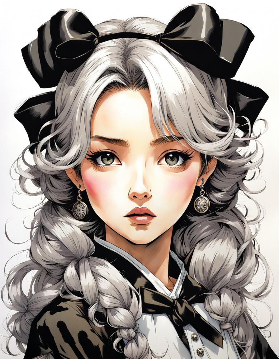 Anime Princess Portrait in Manga Style