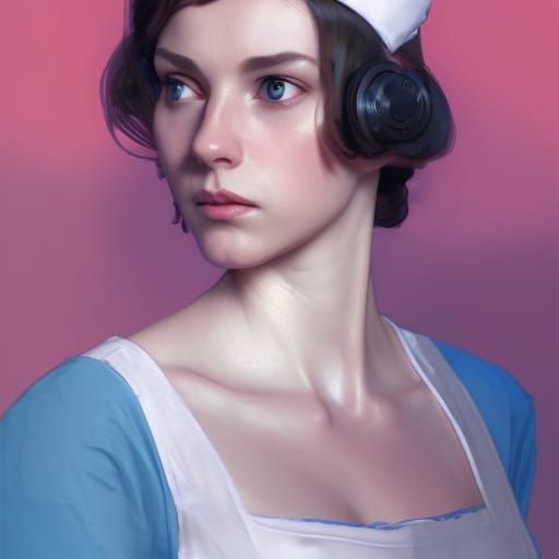WW2 Nurse Portrait in Artgerm Style