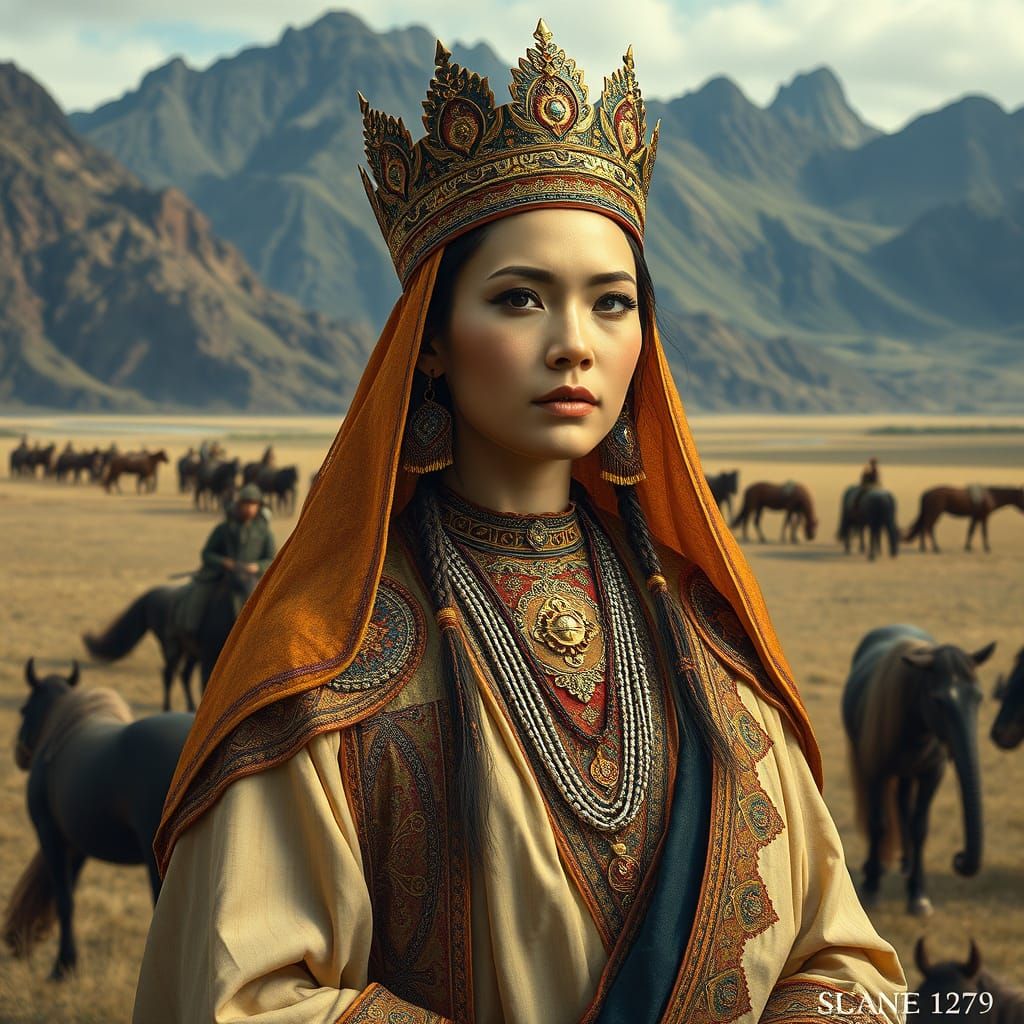 Mongolian Queen in Regal Splendor, 1278