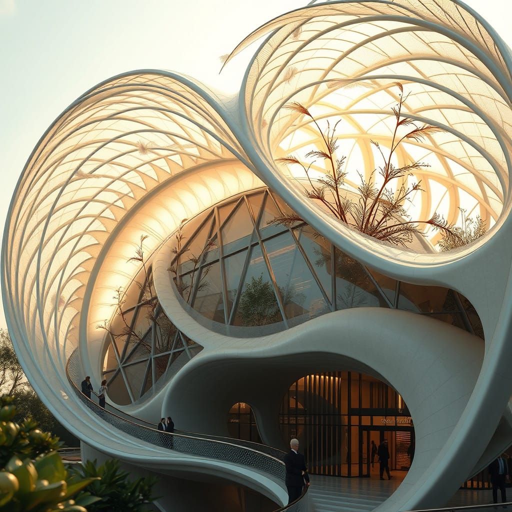 Surreal Futuristic Architecture Blends with Nature's Harmony