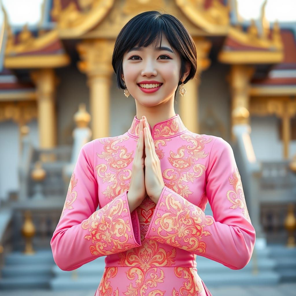 Blackpink Lisa in Thai Dress at Grand Palace