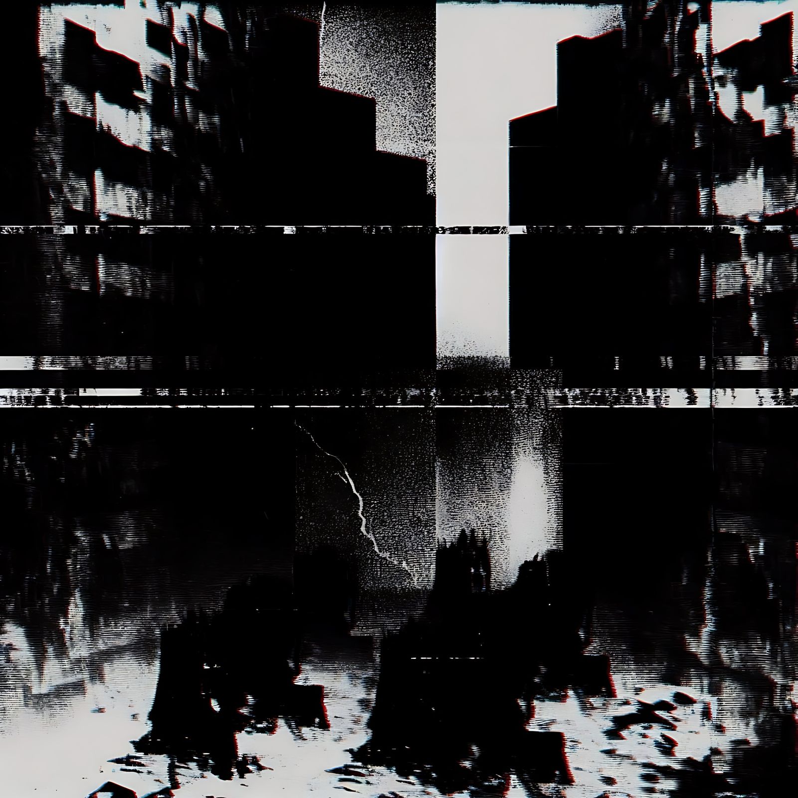 Darkwave Grunge Album Cover Art in Gritty Duotone