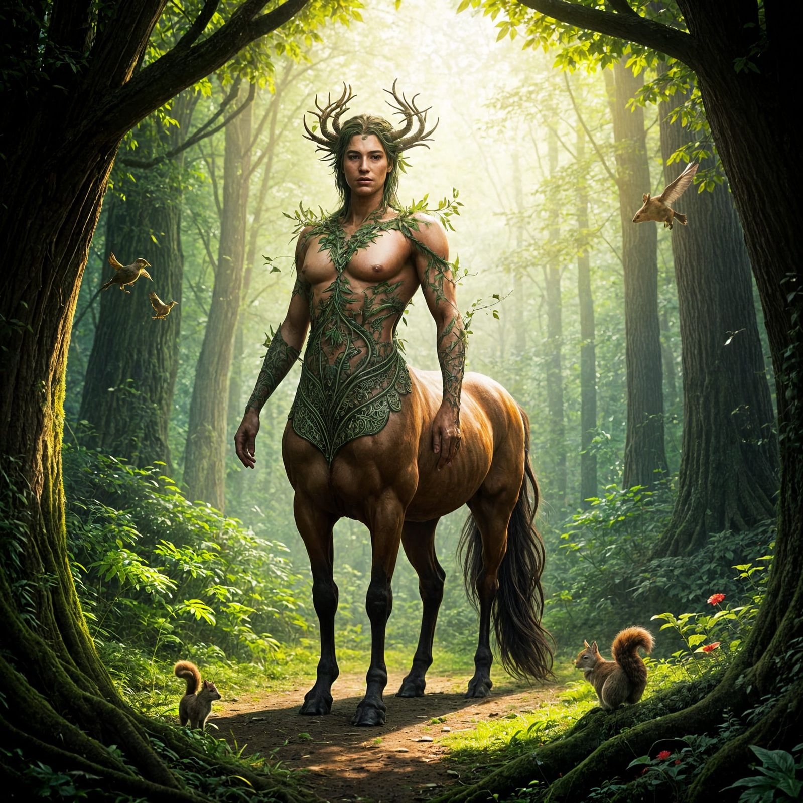 Majestic Centaur Forest Guardian in Sunlight