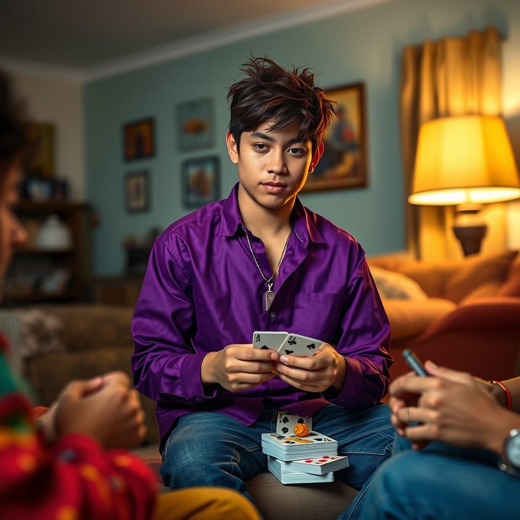 Navajo Teenager Card Game: Pop Art Illustration