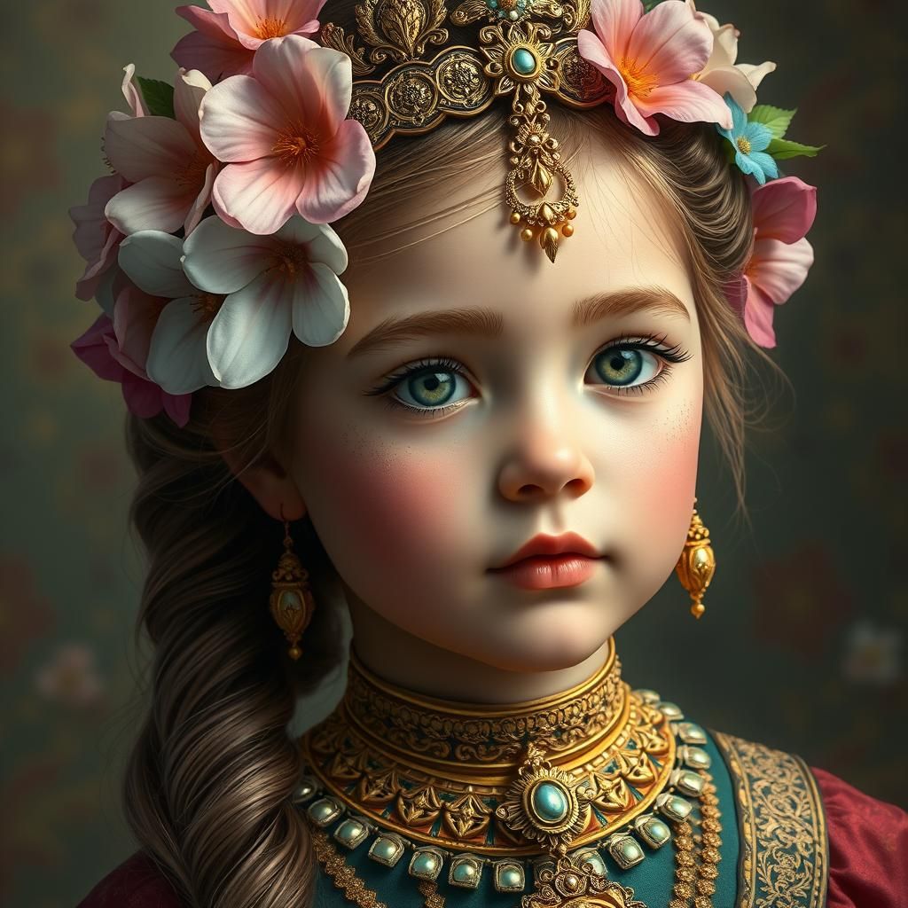 Girl with Flowers: Fantasy Art in Digital Rendering