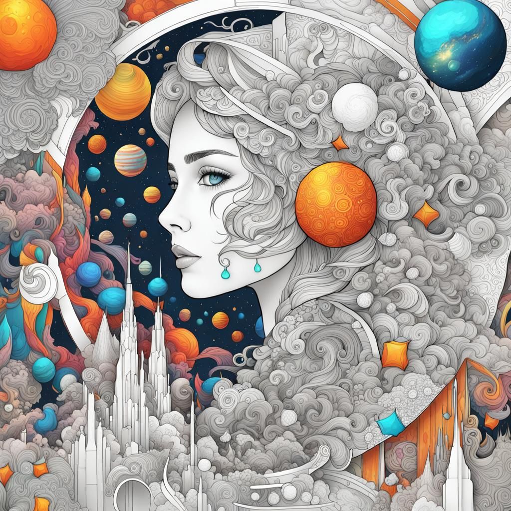 Detailed Doodle Art Page in Full Color