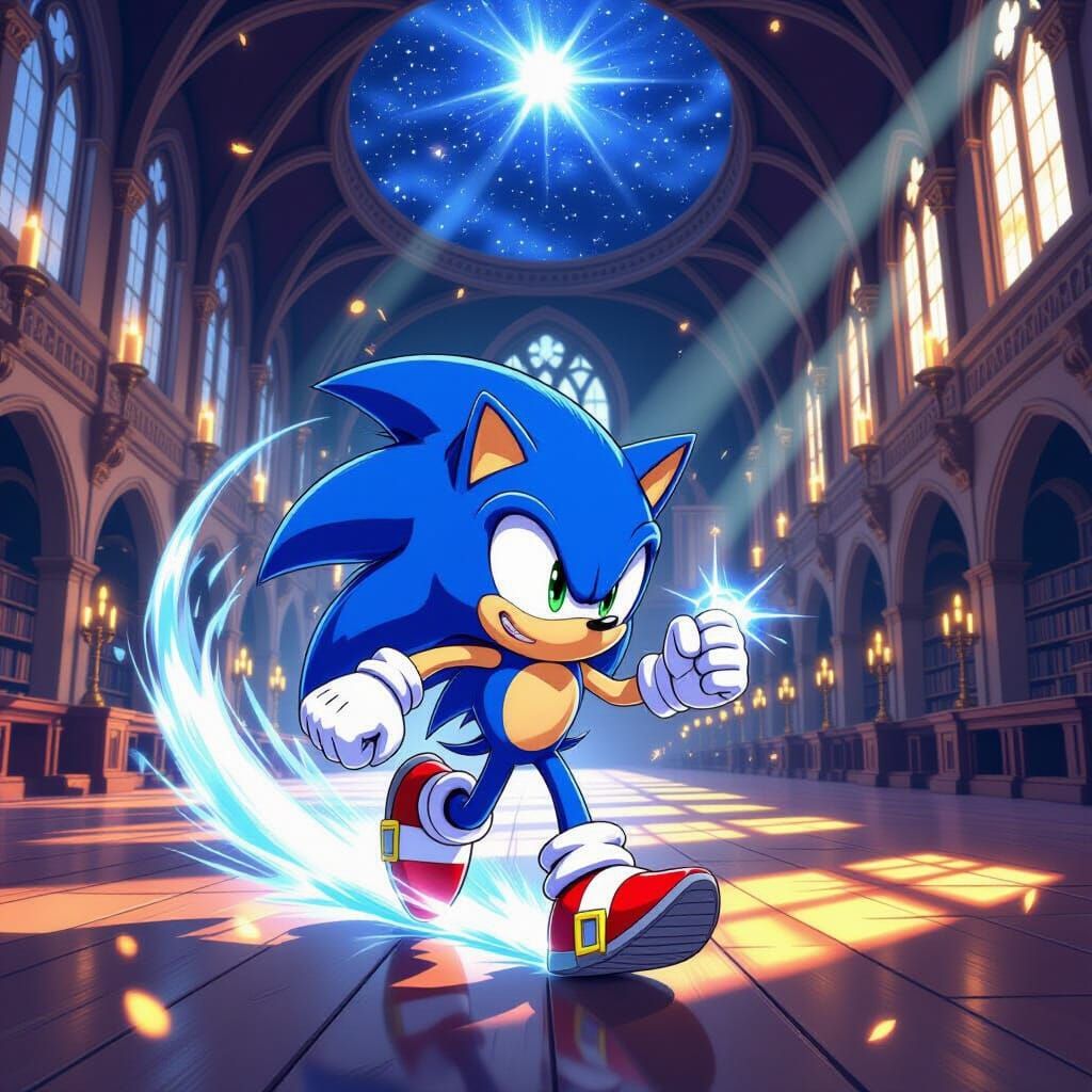 Sonic Races Through Hogwarts Great Hall Collecting Chaos Eme...