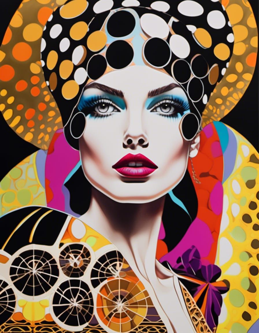 Ink doodle on photo collage, irratic zentangle line drawing, multilayered fashion photography, sardinic model in uncanny...