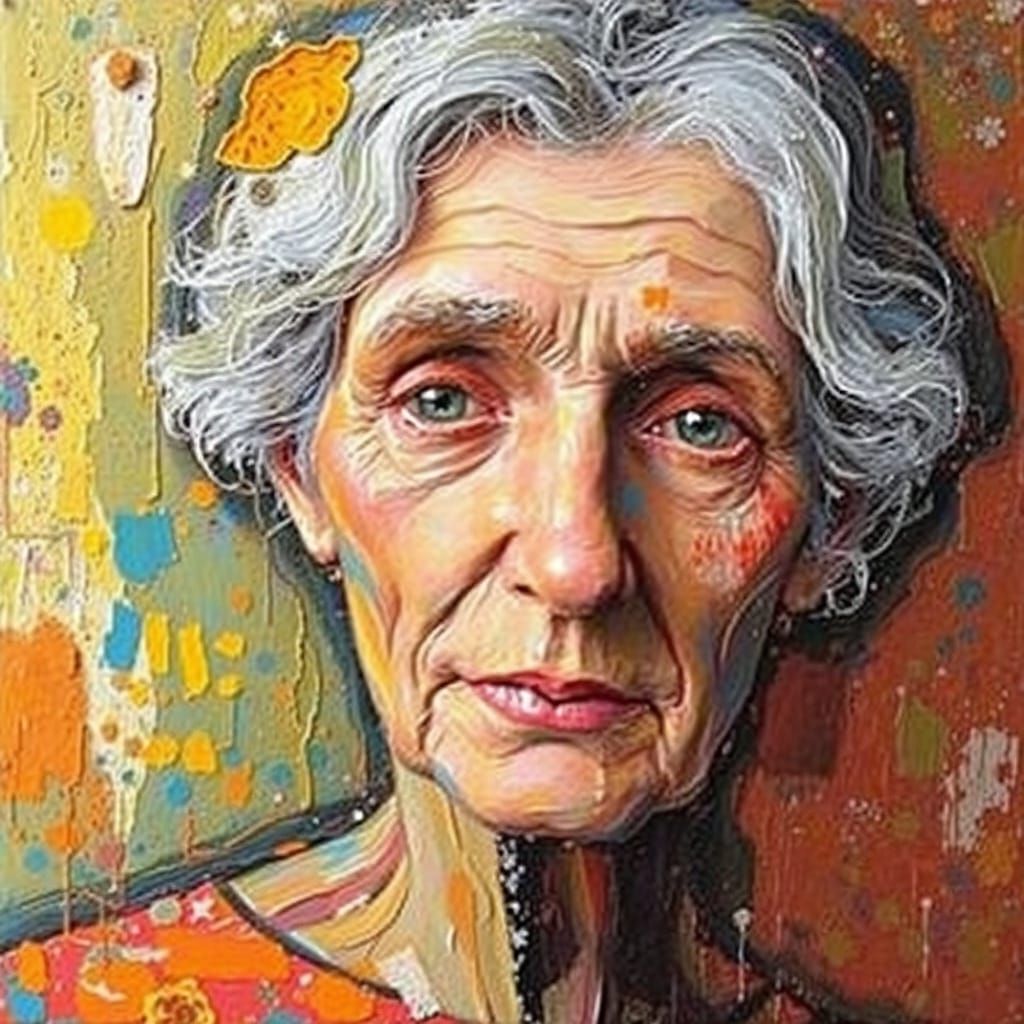 Aging as Self-Discovery in Vibrant Neo-Impressionist Style