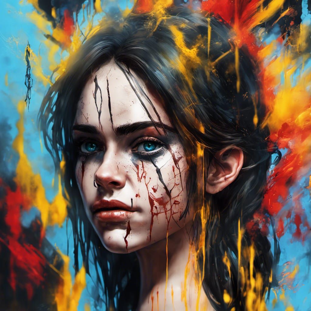 Sinister Blue Fire in Dark Fantasy Style