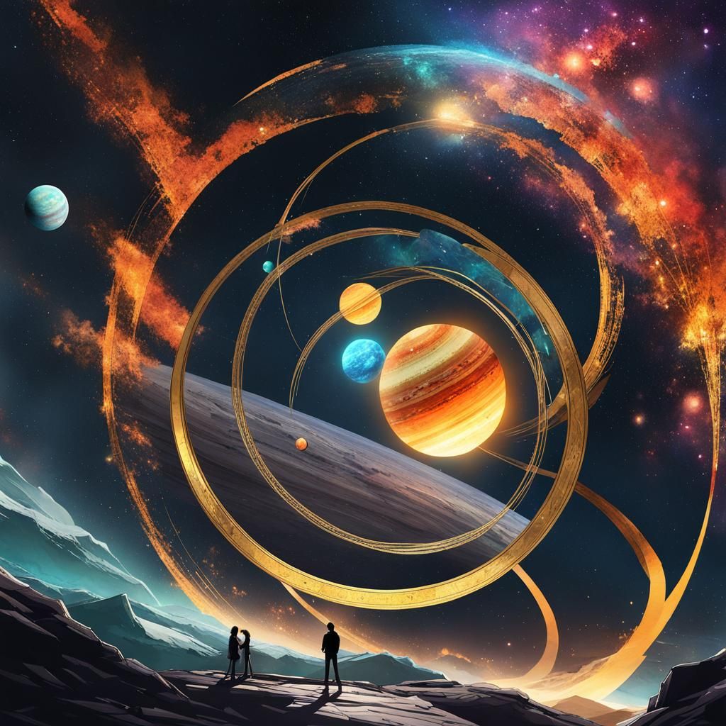 Planetary Wedding Rings in Anime Realism