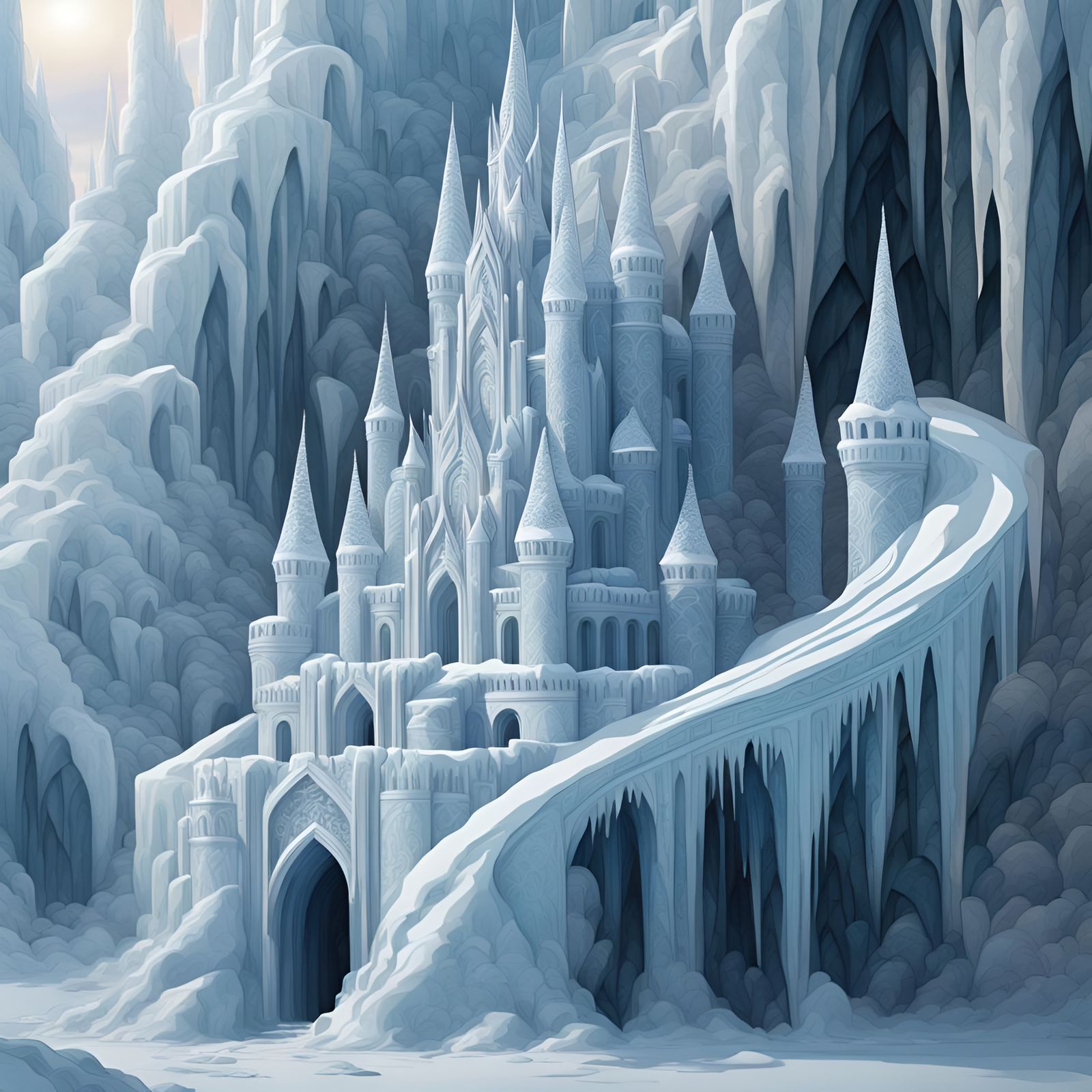 Icy Art Deco Castle of a Winter Queen