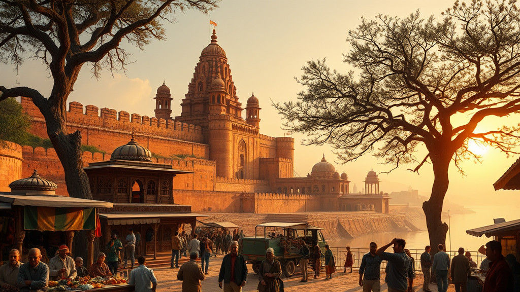 Majestic Fortified Town in Ancient India