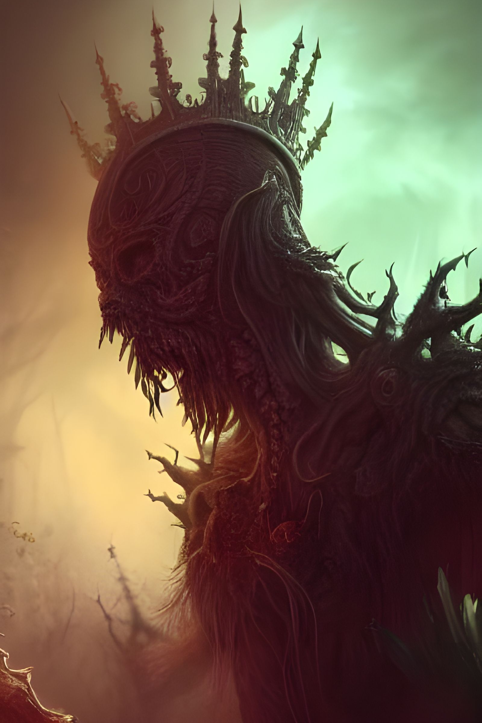 Detailed Ghoul King: Fantasy Horror Art
